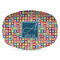 Retro Squares Plastic Platter - Microwave & Oven Safe Composite Polymer (Personalized)