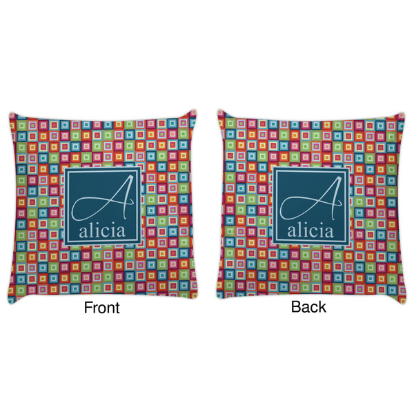 Retro Squares Decorative Pillow Case - Approval