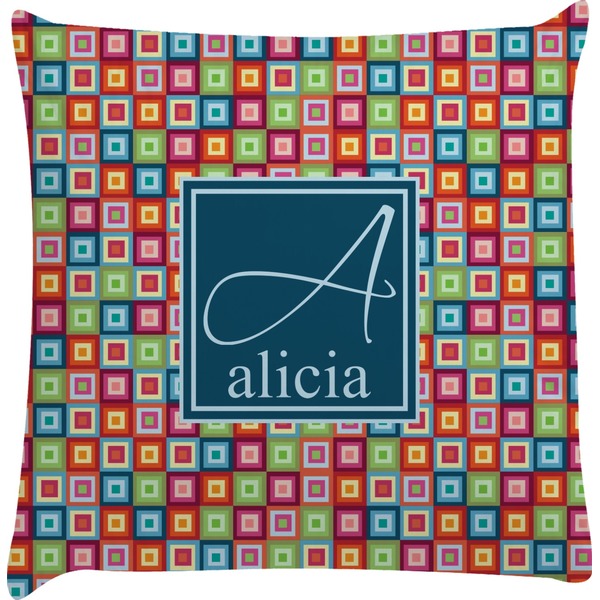 Custom Retro Squares Decorative Pillow Case (Personalized)