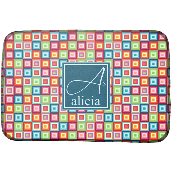 Custom Retro Squares Dish Drying Mat (Personalized)