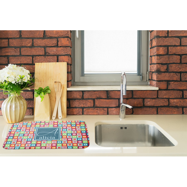Retro Squares Dish Drying Mat - LIFESTYLE 2