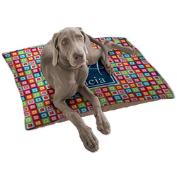 Retro Squares Dog Bed - Large w/ Name and Initial