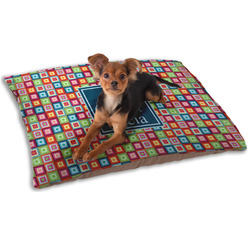 Retro Squares Dog Bed - Small w/ Name and Initial