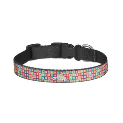 Retro Squares Dog Collar - Large (Personalized)