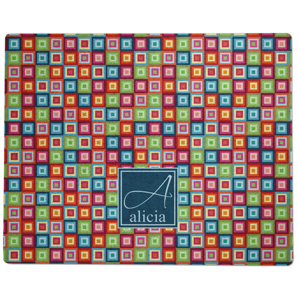 Retro Squares Dog Food Mat - Large without Bowls