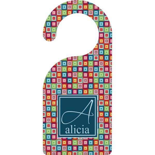 Custom Retro Squares Door Hanger (Personalized)