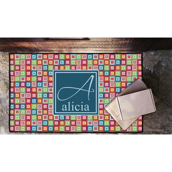 Retro Squares Door Mat - LIFESTYLE (Lrg)
