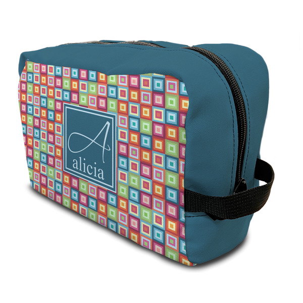 Custom Retro Squares Toiletry Bag / Dopp Kit (Personalized)