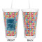 Retro Squares Double Wall Tumbler with Straw - Approval