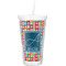Retro Squares Double Wall Tumbler with Straw (Personalized)