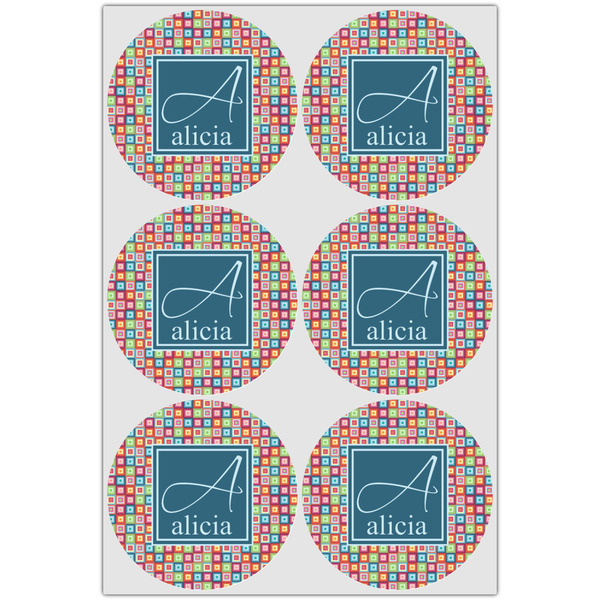 Retro Squares Drink Topper - Large - Set of 6