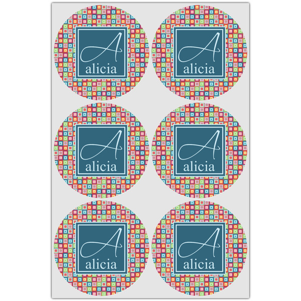 Retro Squares Drink Topper - XLarge - Set of 6