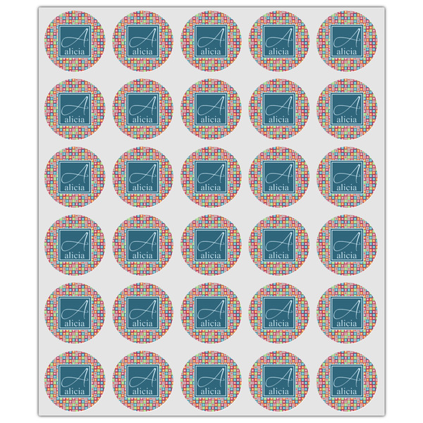 Retro Squares Drink Topper - XSmall - Set of 30