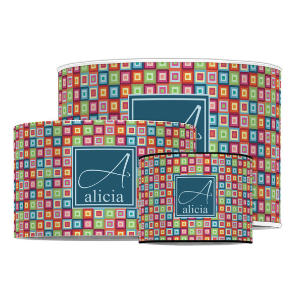 Retro Squares Drum Lampshades - MAIN