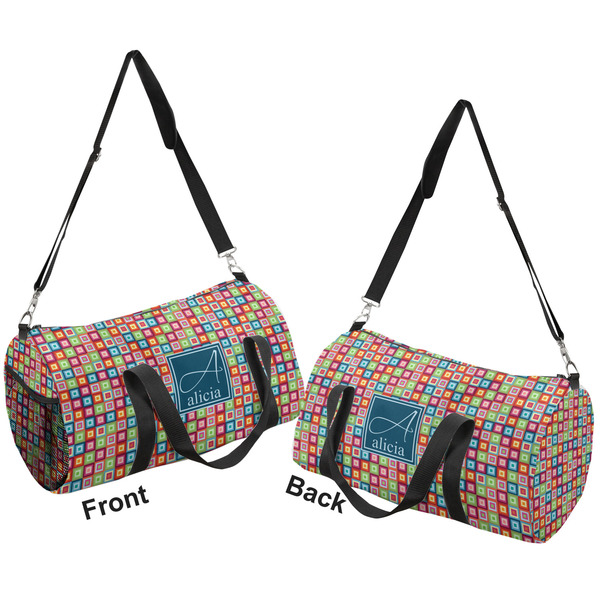 Retro Squares Duffle bag large front and back sides