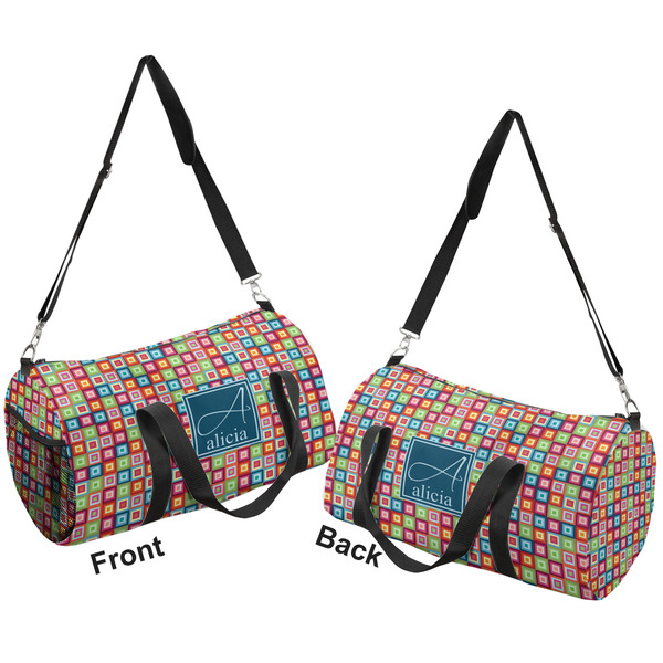 Retro Squares Duffle bag small front and back sides