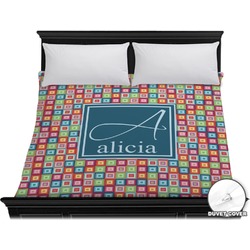 Retro Squares Duvet Cover - King (Personalized)