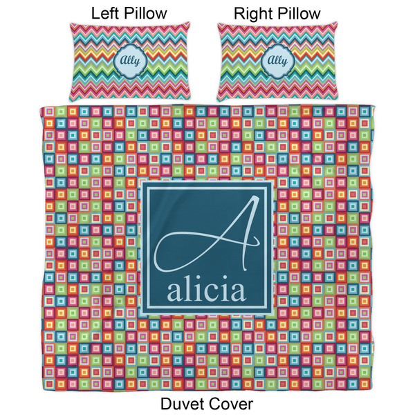 Retro Squares Duvet Cover Set - King - Approval