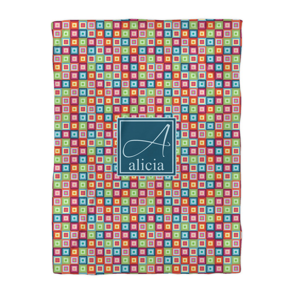 Retro Squares Duvet Cover - Twin XL - Front