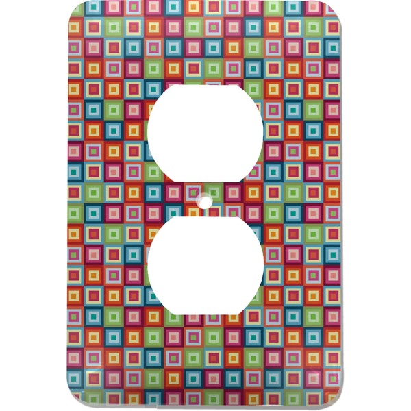 Custom Retro Squares Electric Outlet Plate