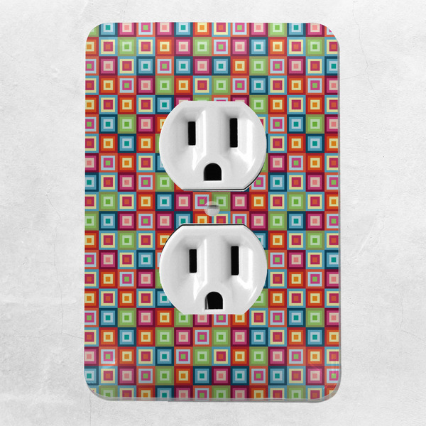 Retro Squares Electric Outlet Plate - LIFESTYLE