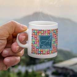 Retro Squares Single Shot Espresso Cup - Single (Personalized)