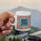Retro Squares Espresso Cup - 3oz LIFESTYLE (new hand)