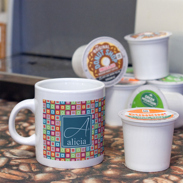 Retro Squares Espresso Cup - Single Lifestyle