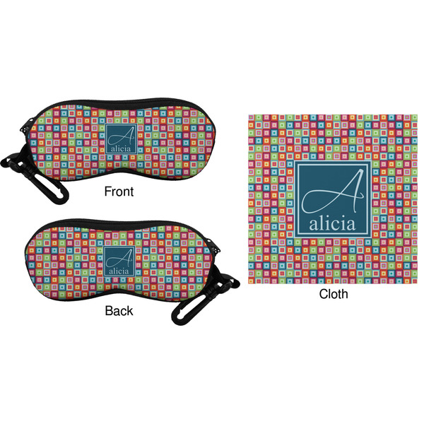Retro Squares Eyeglass Case & Cloth (Approval)