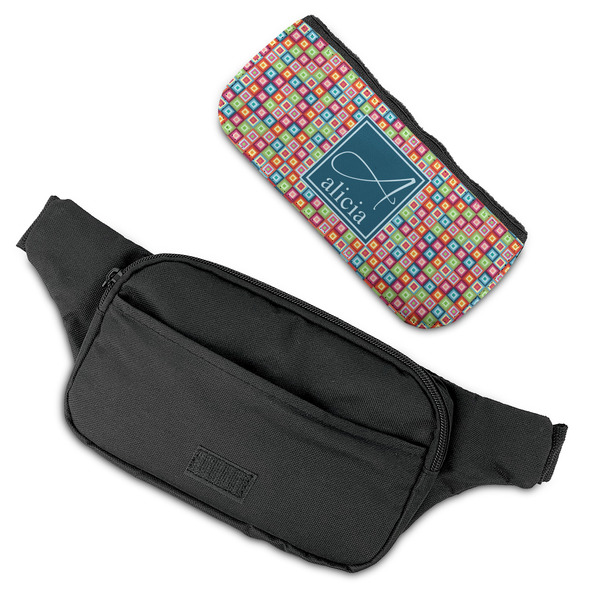 Retro Squares Fanny Packs - FLAT (flap off)