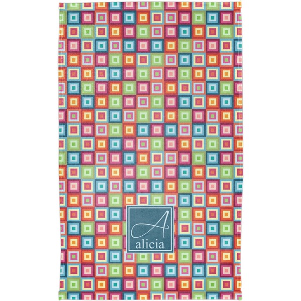 Retro Squares Finger Tip Towel - Full View