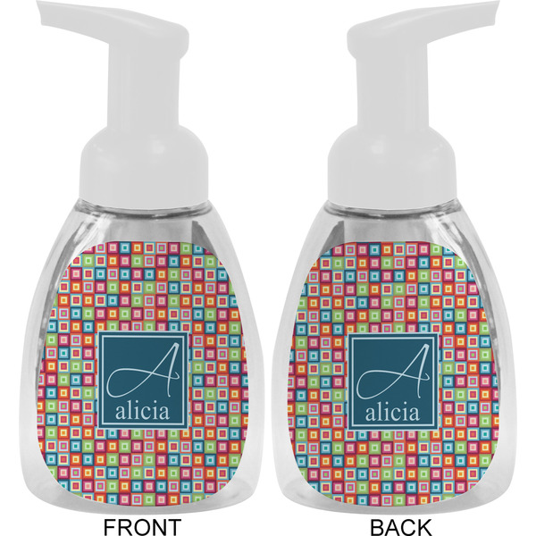 Retro Squares Foam Soap Bottle Approval - White