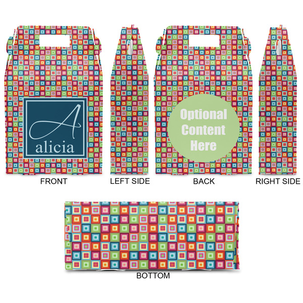 Retro Squares Gable Favor Box - Approval