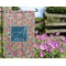 Retro Squares Garden Flag - Outside In Flowers