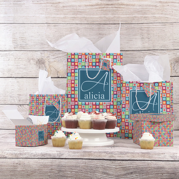 Retro Squares Gift Bags - In Context