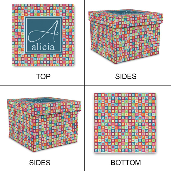 Retro Squares Gift Boxes with Lid - Canvas Wrapped - Medium - Approval