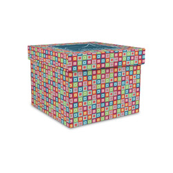 Retro Squares Gift Box with Lid - Canvas Wrapped - Small (Personalized)