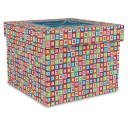 Retro Squares Gift Box with Lid - Canvas Wrapped - XX-Large (Personalized)