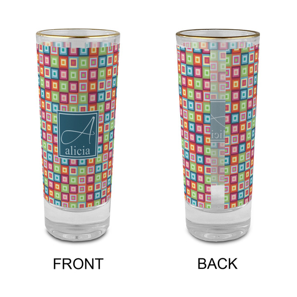 Retro Squares Glass Shot Glass - 2 oz - Single - APPROVAL