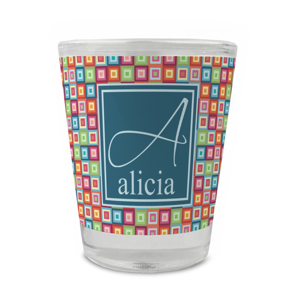 Retro Squares Glass Shot Glass - Standard - FRONT