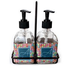 Retro Squares Glass Soap & Lotion Bottles (Personalized)