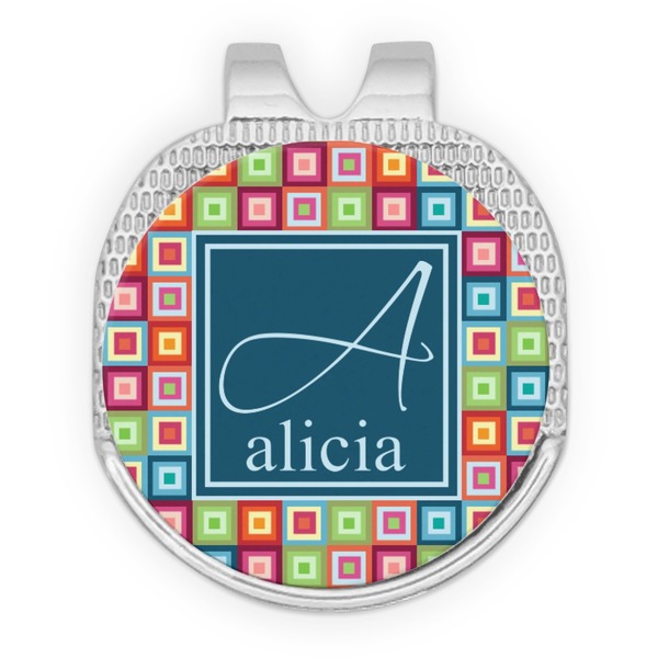 Retro Squares Golf Ball Hat Marker Hat Clip