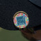Retro Squares Golf Ball Marker Hat Clip - Gold - On Hat
