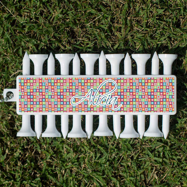 Custom Retro Squares Golf Tees & Ball Markers Set (Personalized)