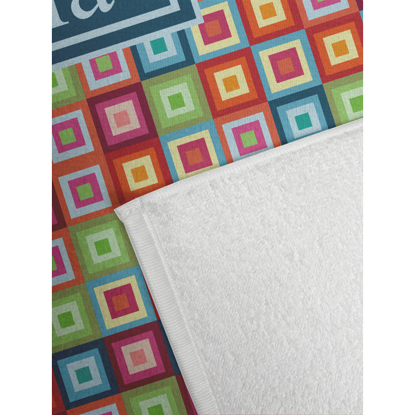 Retro Squares Golf Towel - Detail