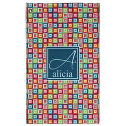 Retro Squares Golf Towel - Poly-Cotton Blend w/ Name and Initial