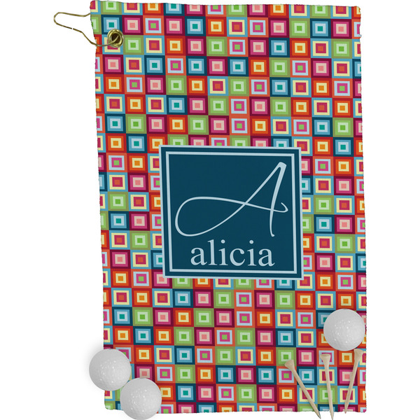 Retro Squares Golf Towel (Personalized)