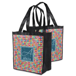 Retro Squares Grocery Bag (Personalized)