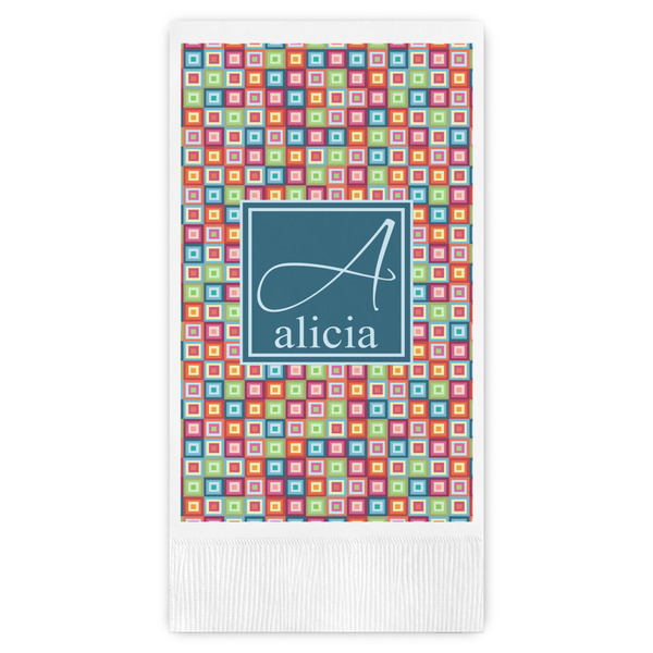 Custom Retro Squares Guest Towels - Full Color (Personalized)