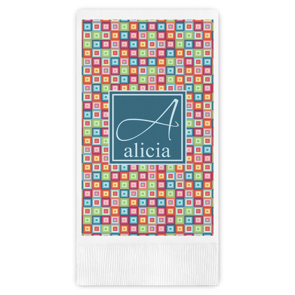 Custom Retro Squares Guest Paper Towels - Full Color (Personalized)